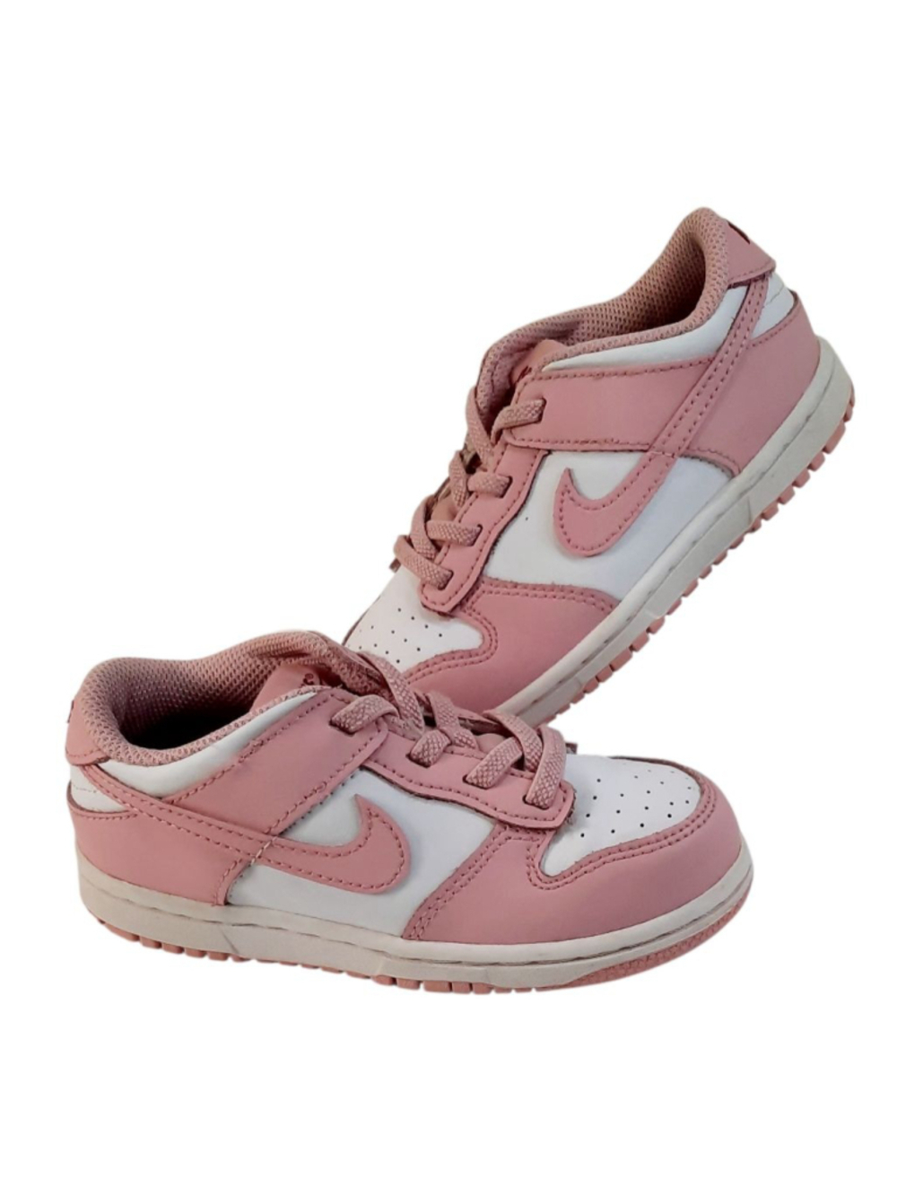Toddler's Nike Dunk Low White/
Pink Glaze-Pomegrante (HV0929
100) Size 10C